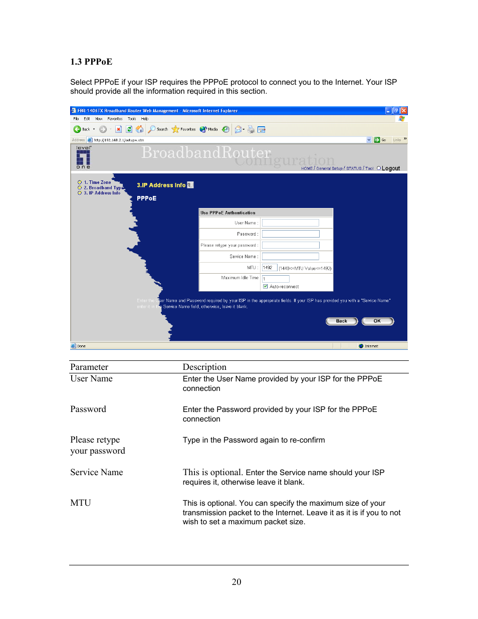 LevelOne FBR-1406TX User Manual | Page 20 / 80