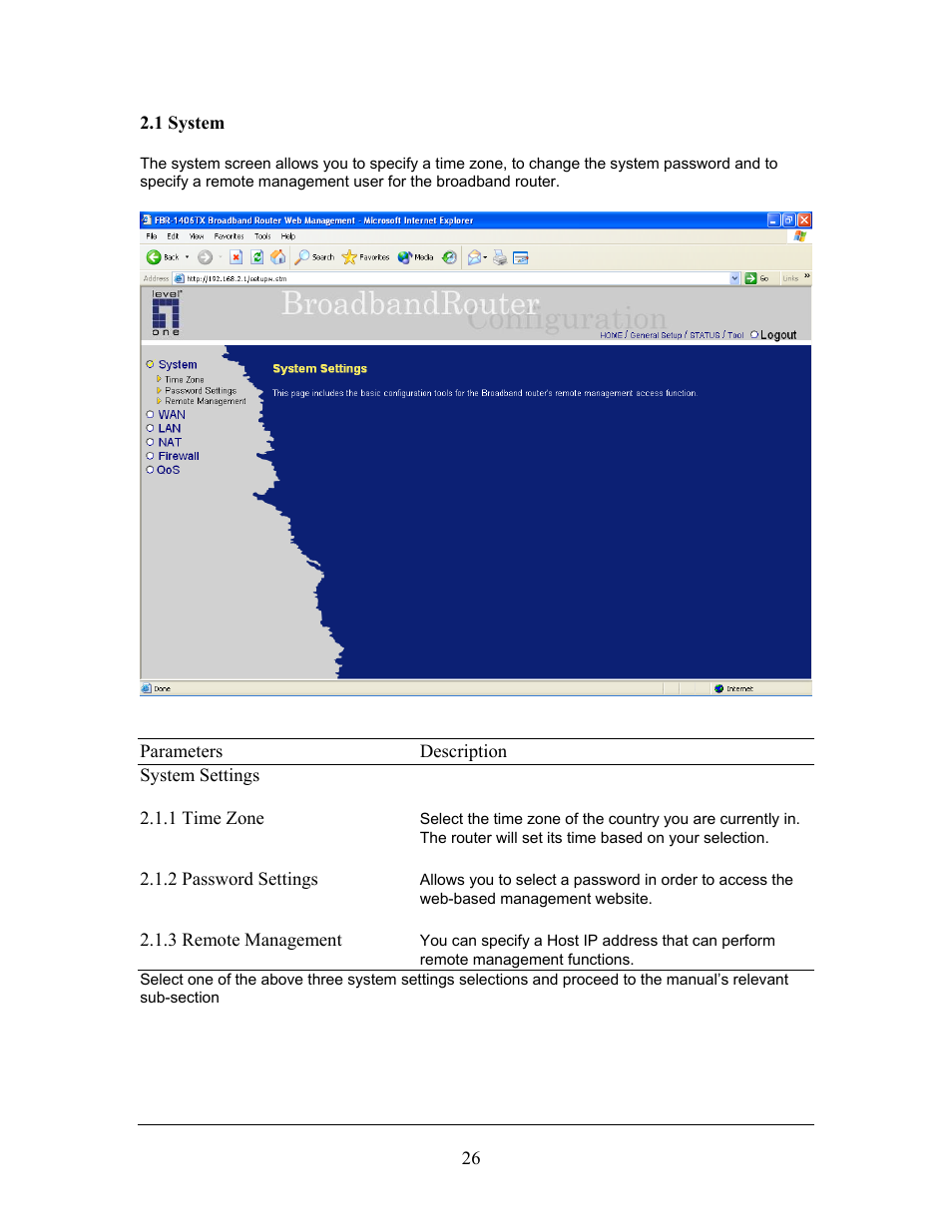 LevelOne FBR-1406TX User Manual | Page 26 / 80