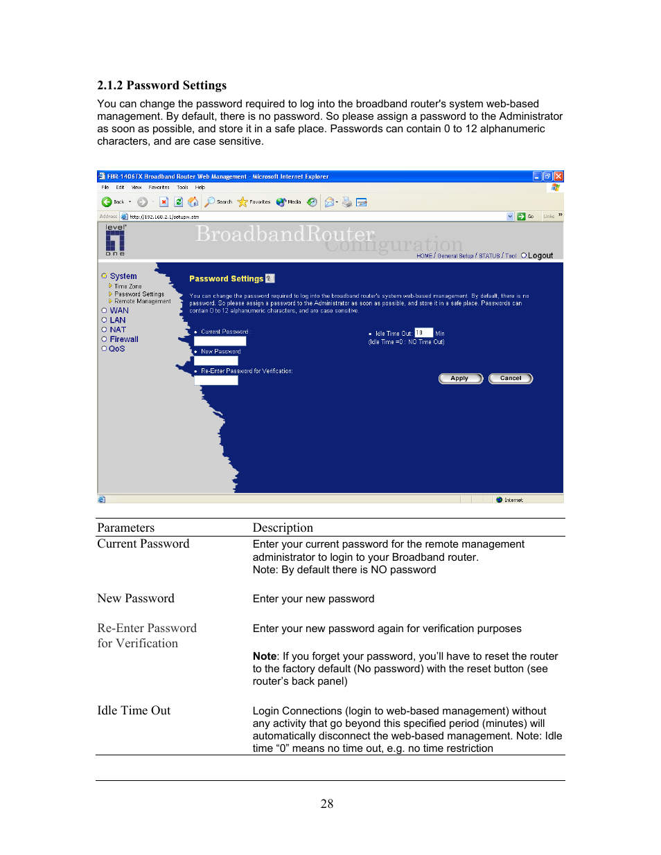 LevelOne FBR-1406TX User Manual | Page 28 / 80