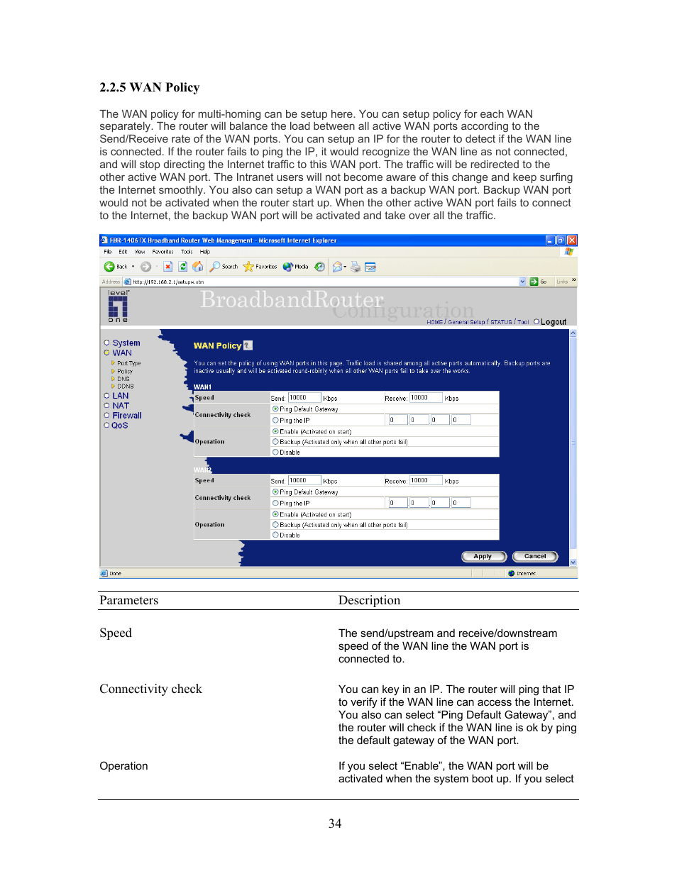 LevelOne FBR-1406TX User Manual | Page 34 / 80