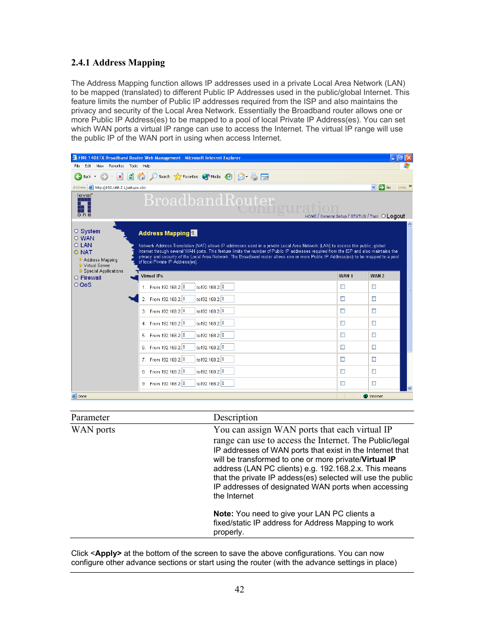 LevelOne FBR-1406TX User Manual | Page 42 / 80