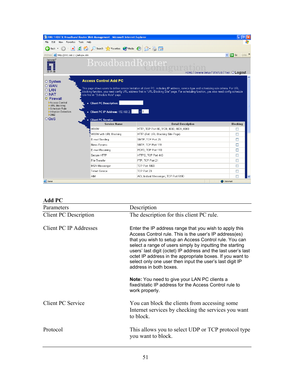 LevelOne FBR-1406TX User Manual | Page 51 / 80