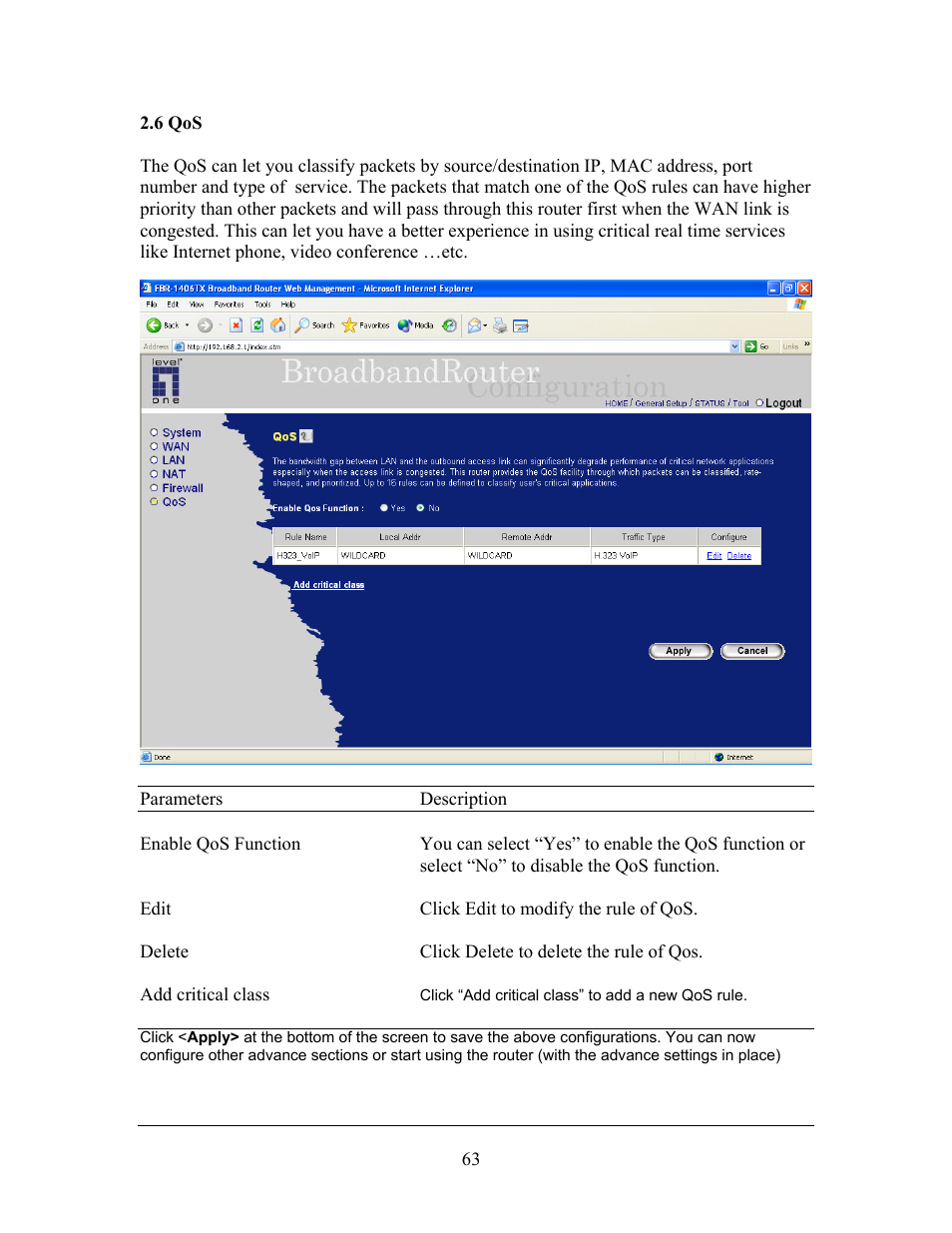 LevelOne FBR-1406TX User Manual | Page 63 / 80