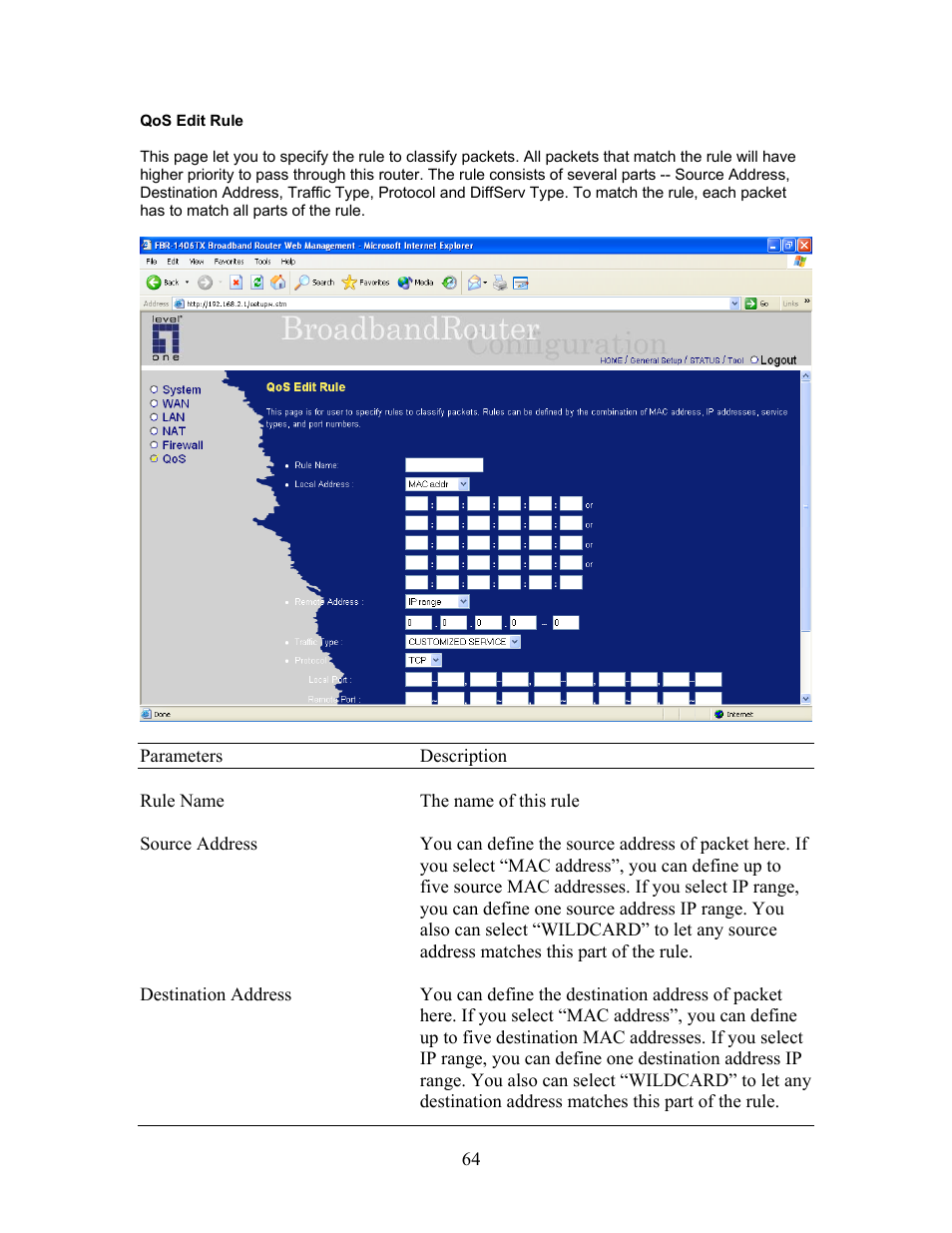 LevelOne FBR-1406TX User Manual | Page 64 / 80