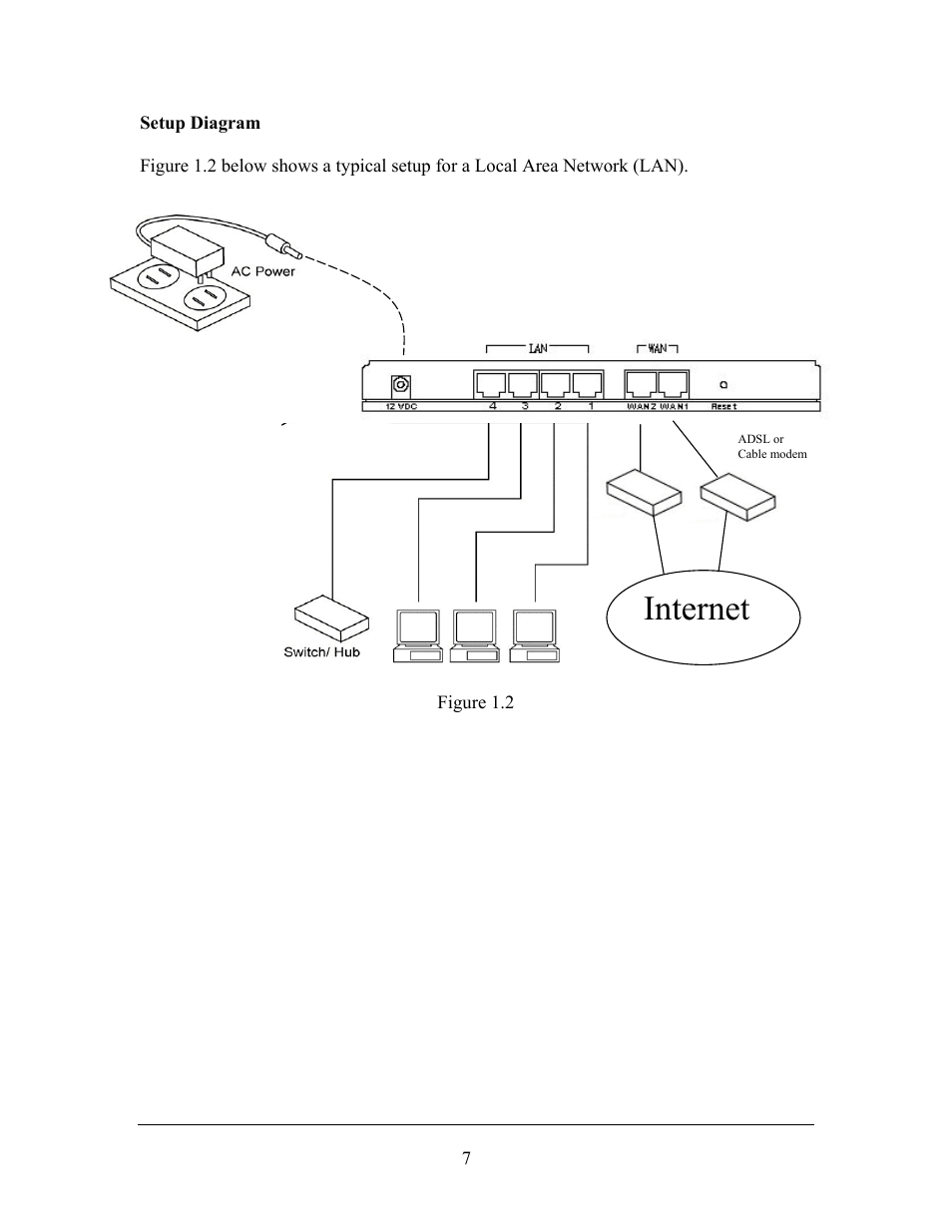 Setup diagram, Internet | LevelOne FBR-1406TX User Manual | Page 7 / 80