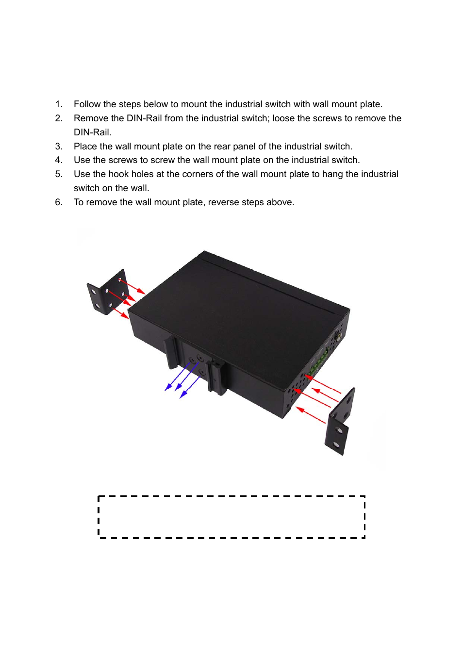 Wall mount plate mounting, Ount, Late | Ounting | LevelOne Industrial PoE IFE-0500 User Manual | Page 16 / 21