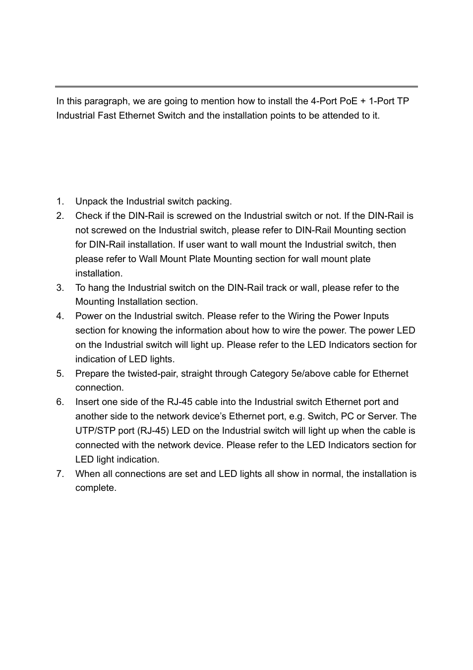 Hardware installation, Installation steps, Nstallation | Teps | LevelOne Industrial PoE IFE-0500 User Manual | Page 17 / 21