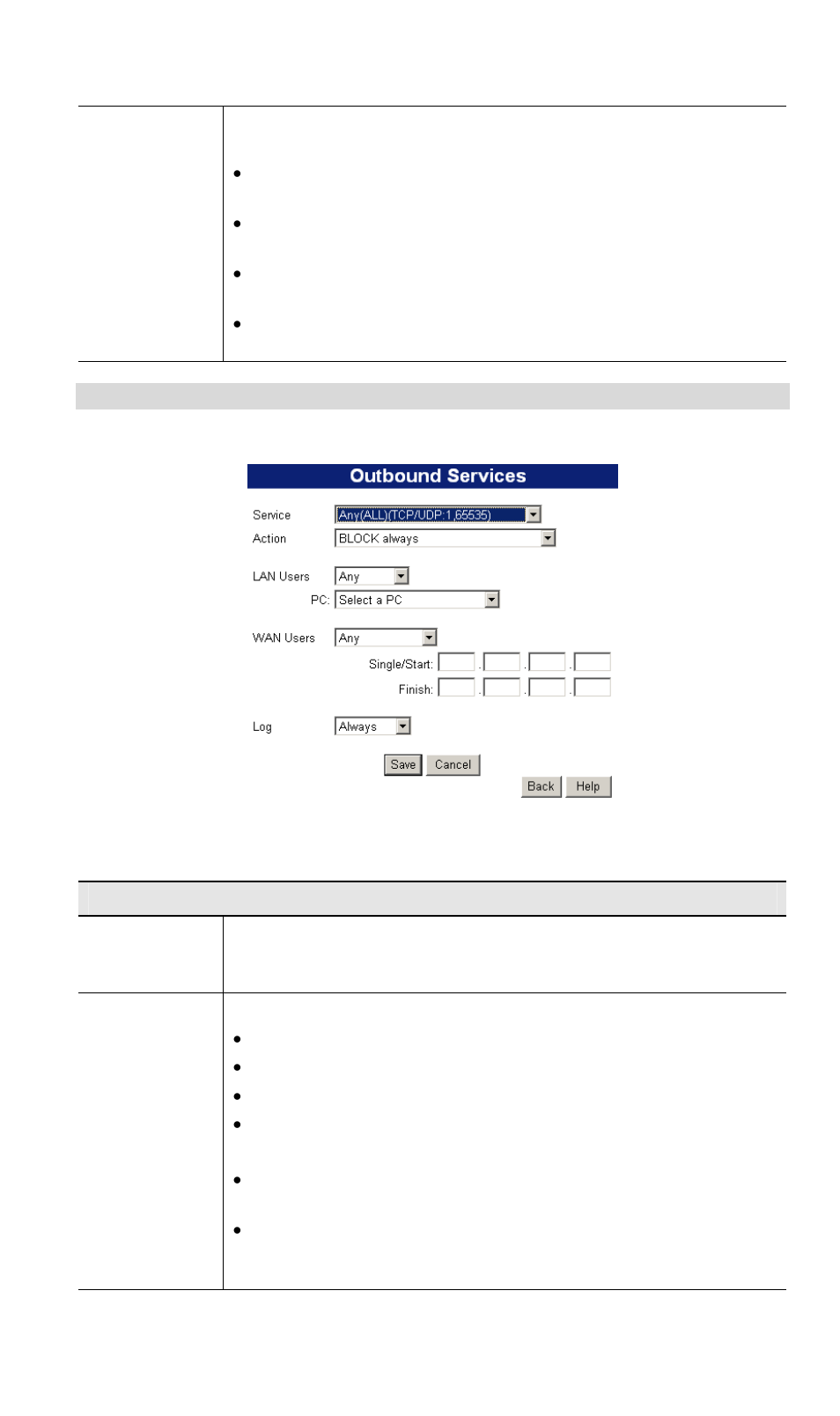 Outgoing rules | LevelOne FBR-1416 User Manual | Page 45 / 75