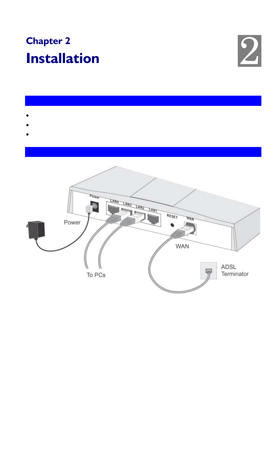 Chapter 2 installation, Requirements, Procedure | Requirements procedure, Installation | LevelOne FBR-1416 User Manual | Page 9 / 75