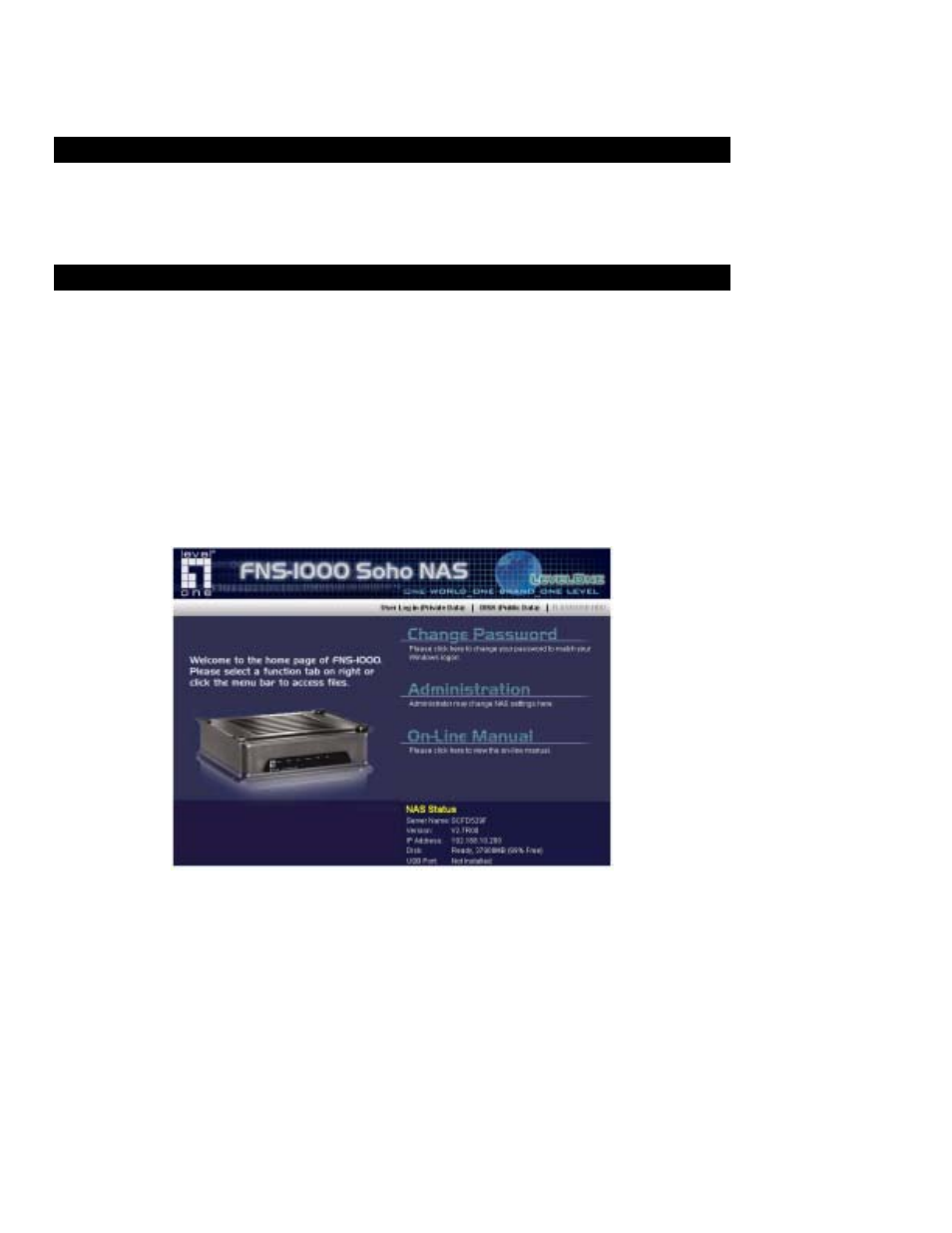 Administration, Overview, The web-based administrative interface | LevelOne FNS-1000 User Manual | Page 19 / 53