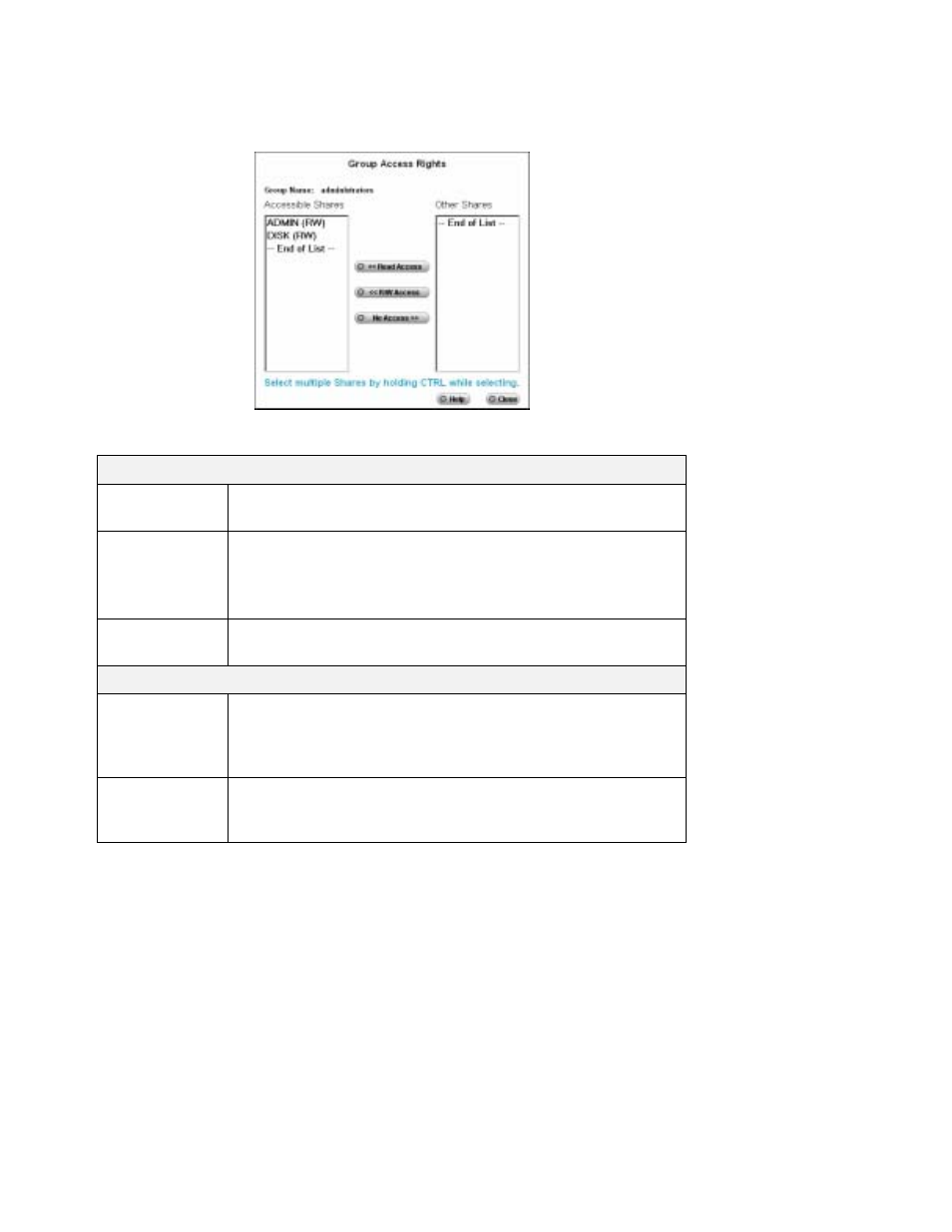 Access rights screen | LevelOne FNS-1000 User Manual | Page 31 / 53