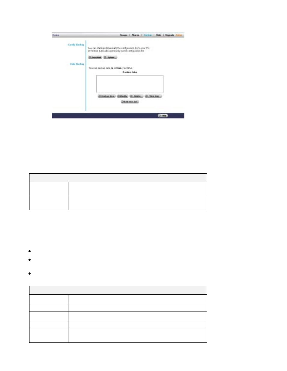 Backup screen | LevelOne FNS-1000 User Manual | Page 36 / 53