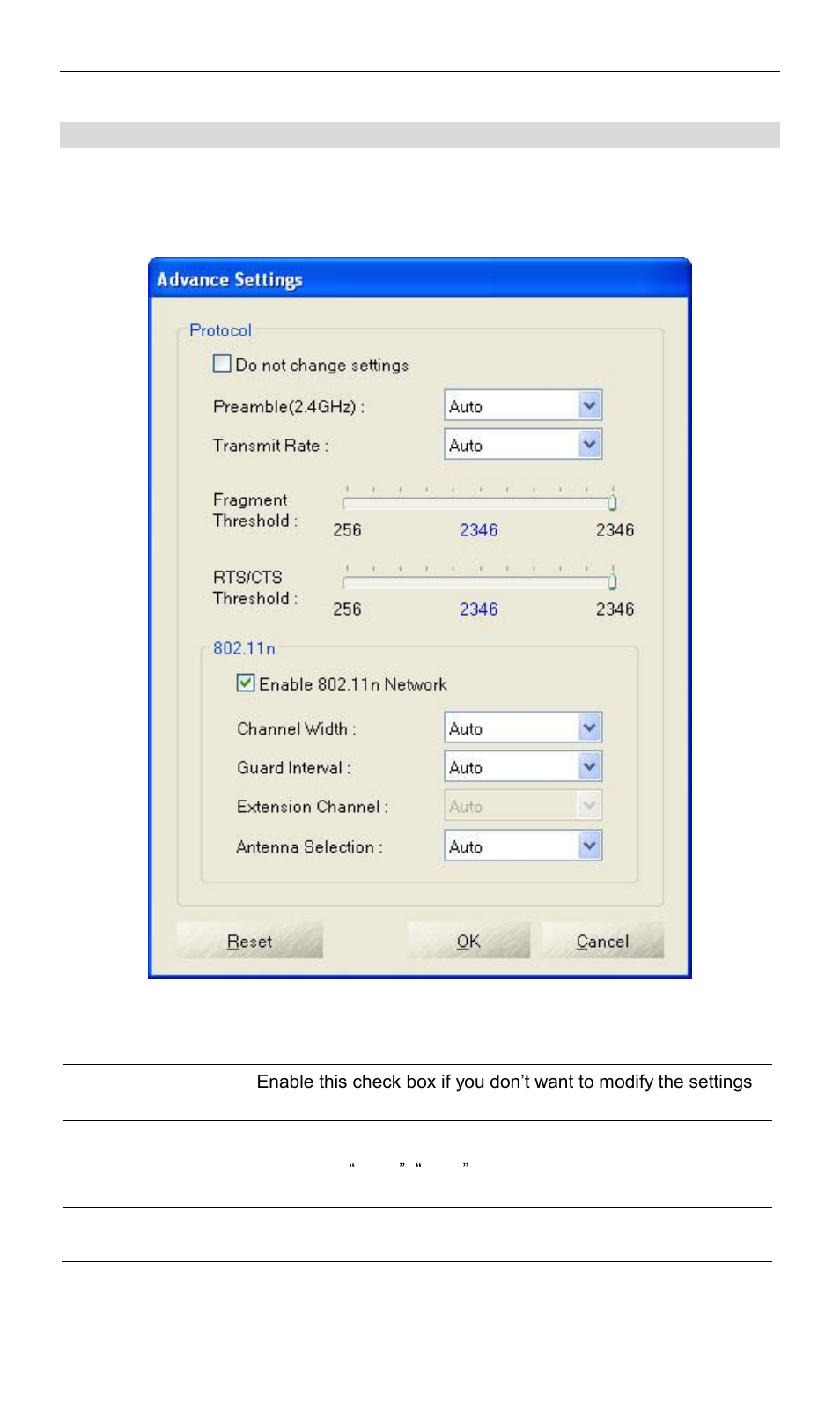 Advanced settings screen | LevelOne WPC-0601 User Manual | Page 19 / 27