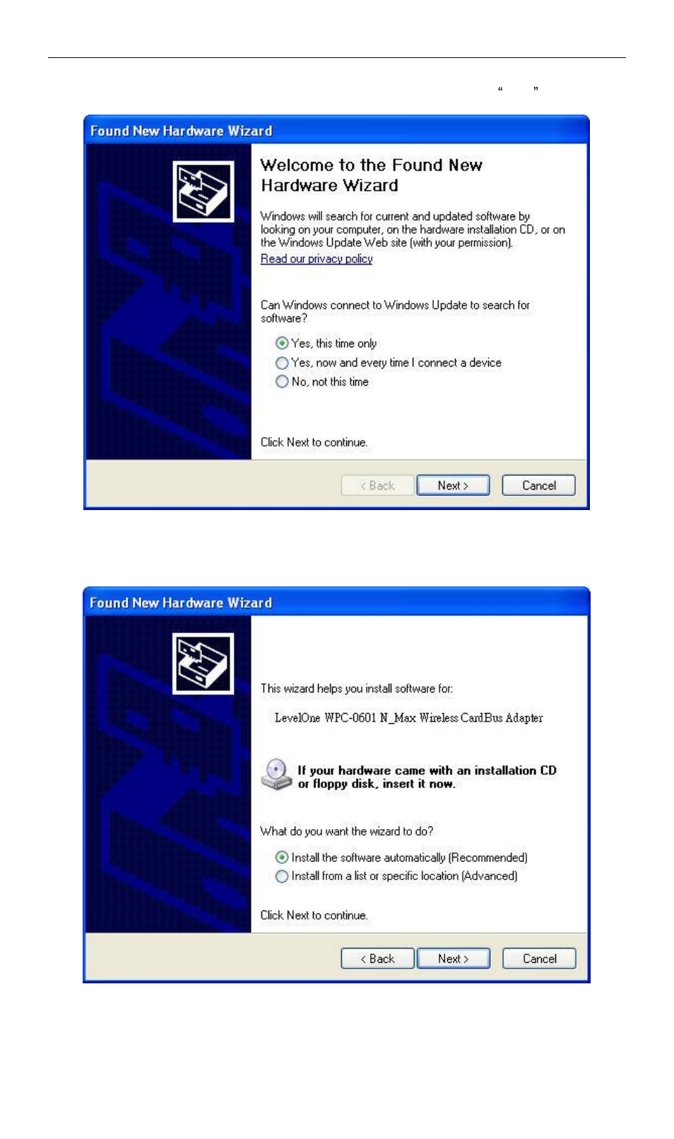 LevelOne WPC-0601 User Manual | Page 9 / 27