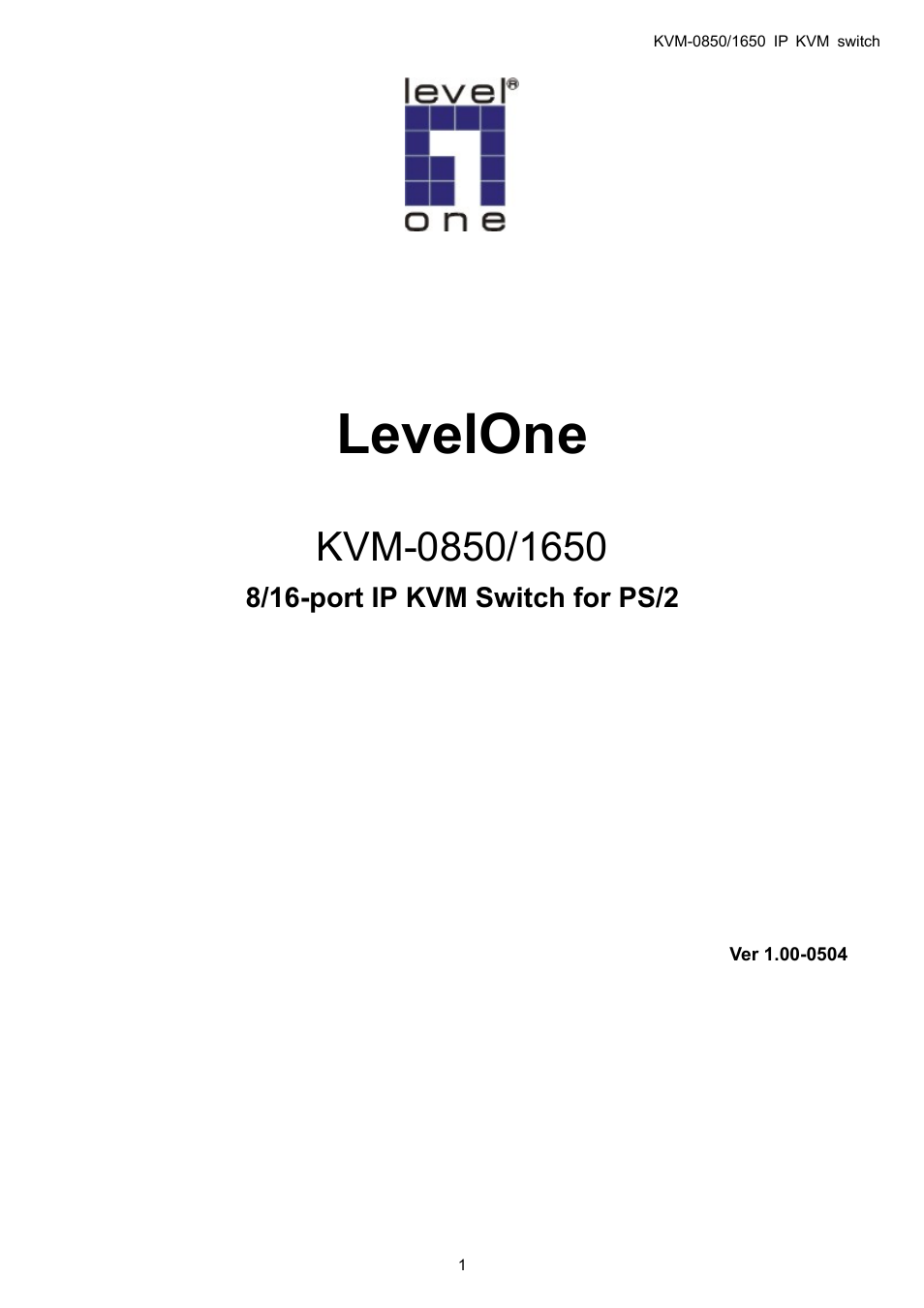LevelOne ViewCon KVM-0850 User Manual | 83 pages
