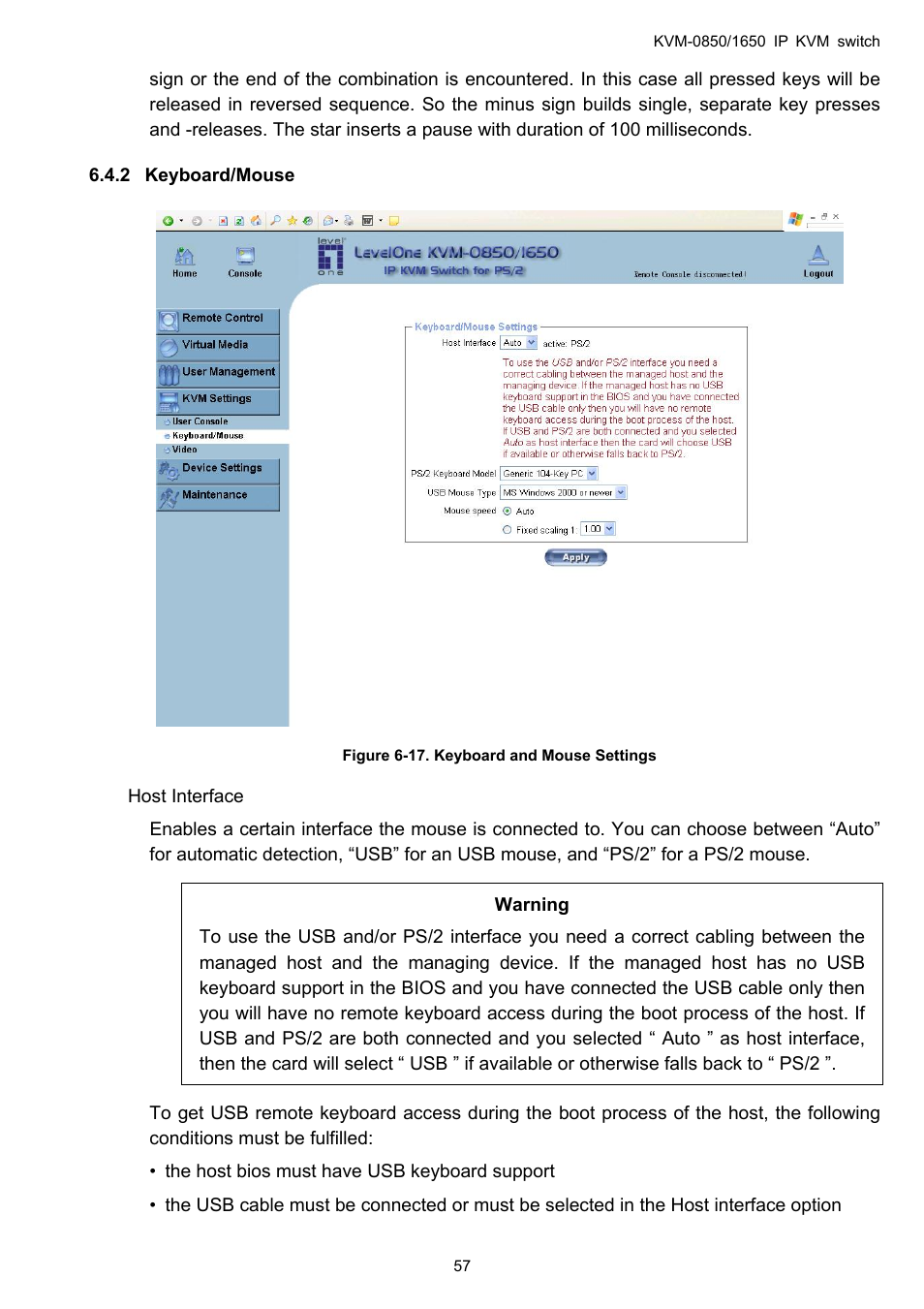 Keyboard/mouse, 2 keyboard/mouse | LevelOne ViewCon KVM-0850 User Manual | Page 57 / 83