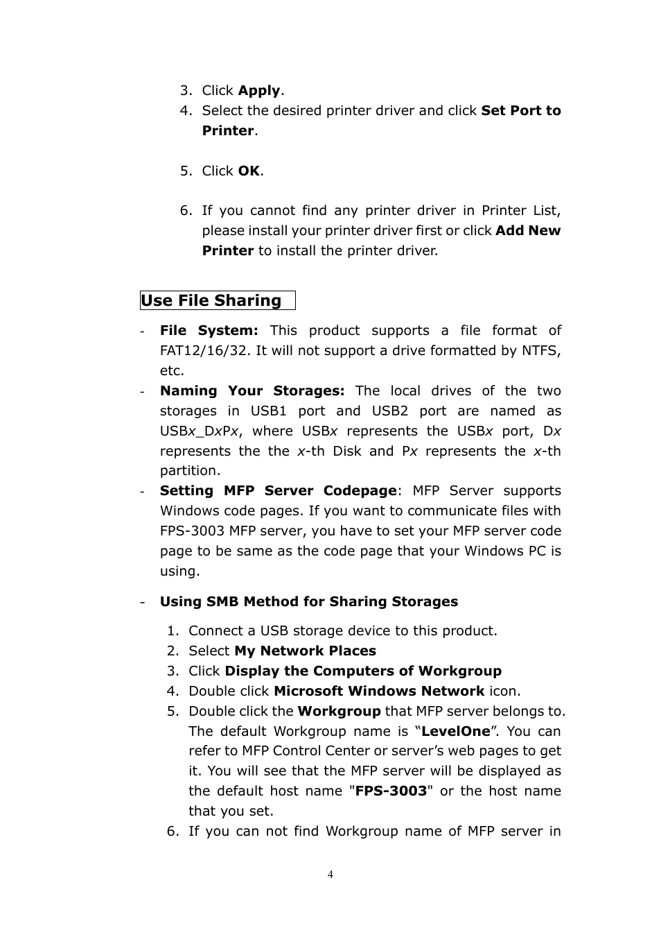 LevelOne ServCon FPS-3003 User Manual | Page 9 / 45