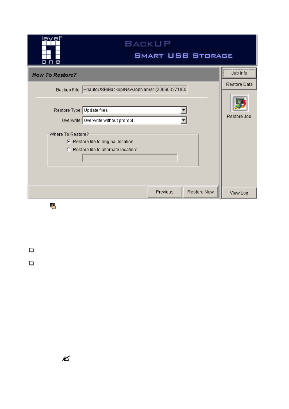 1 restore setting | LevelOne MUS-2500 User Manual | Page 35 / 82