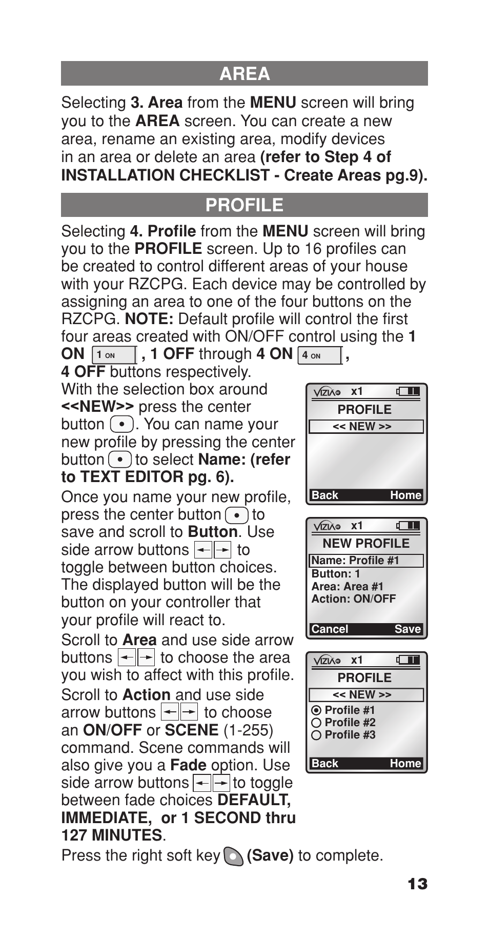 Area profile, 00 pm | Leviton Programmer/Remote User Manual | Page 15 / 25