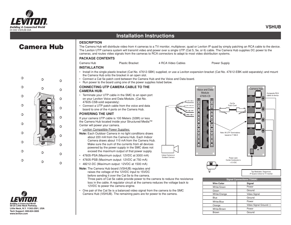 Leviton VSHUB User Manual | 3 pages