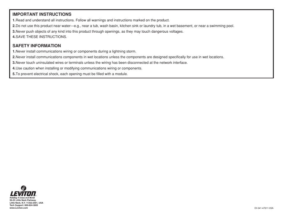 Leviton 5-Port Gigabit User Manual | Page 2 / 3