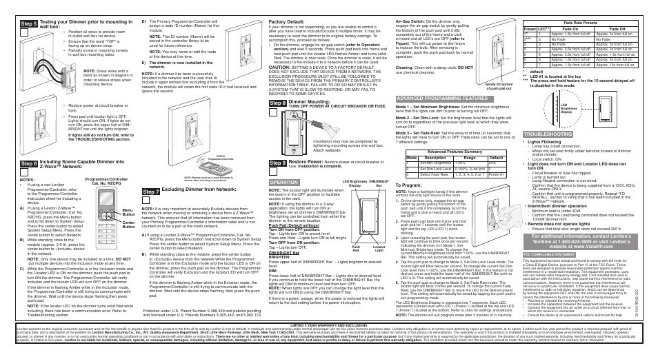 Step 8, Step 9, Step 7 | Step 6, Step 5 | Leviton Vizia RZI6-1L User Manual | Page 2 / 2
