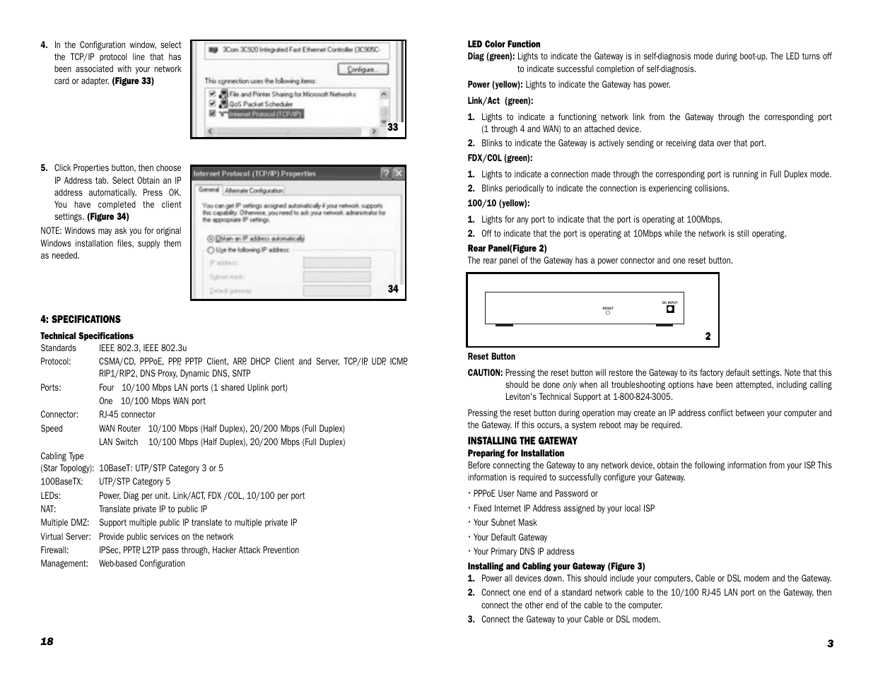 Leviton Internet Gateway User Manual | Page 3 / 10