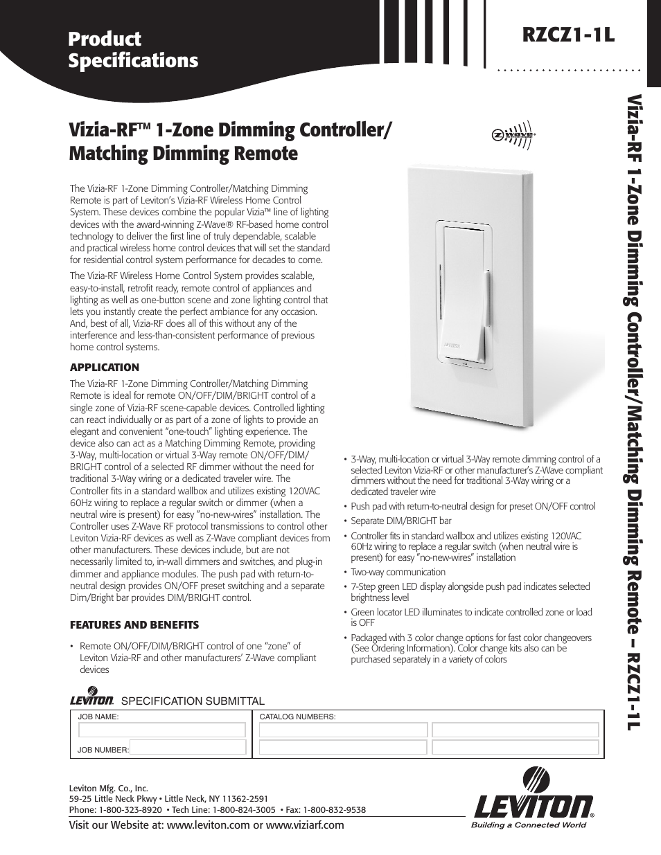 Leviton LE-RZCZ User Manual | 2 pages