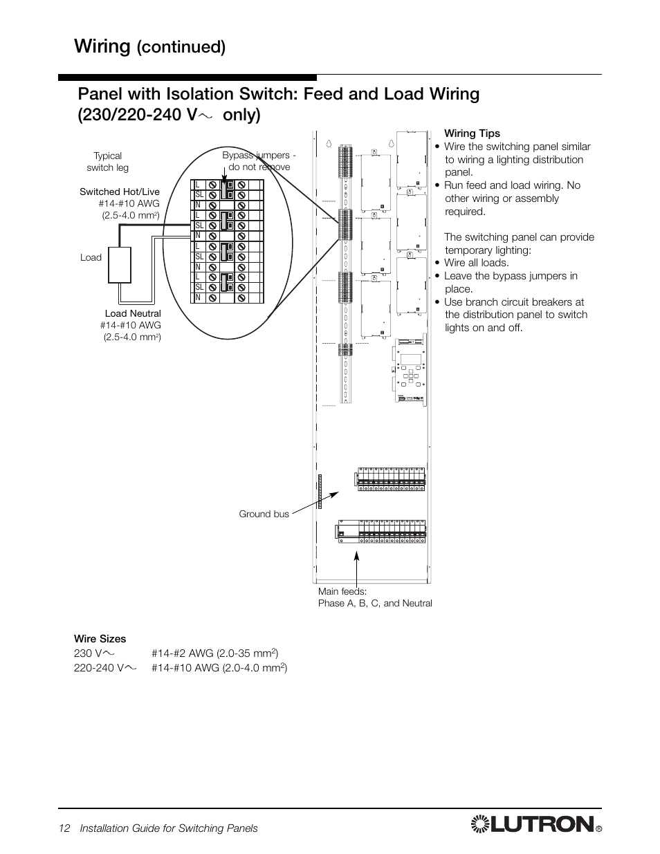 Wiring, Continued) | Lutron Electronics Switch User Manual | Page 12 / 20