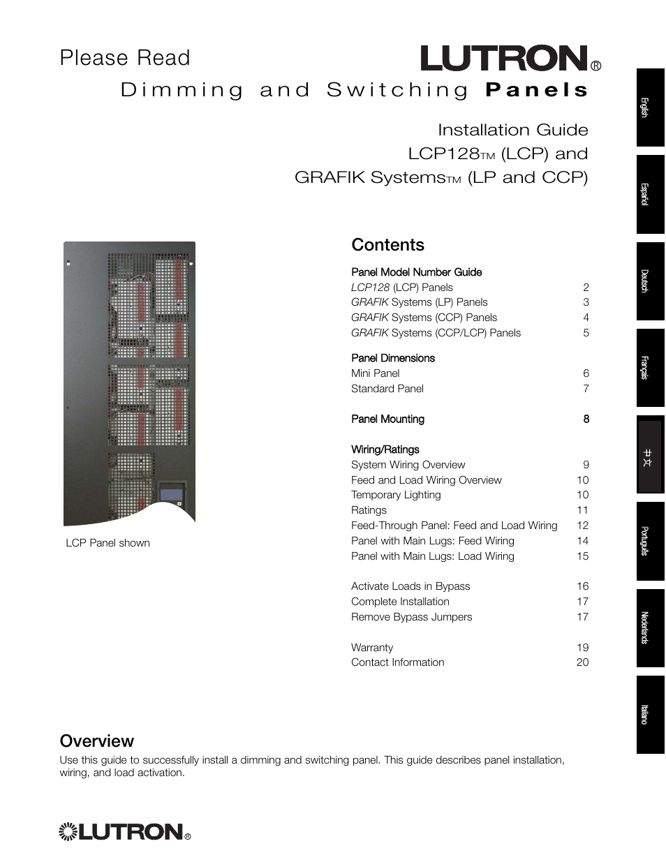 Lutron Electronics LCP128 User Manual | 20 pages