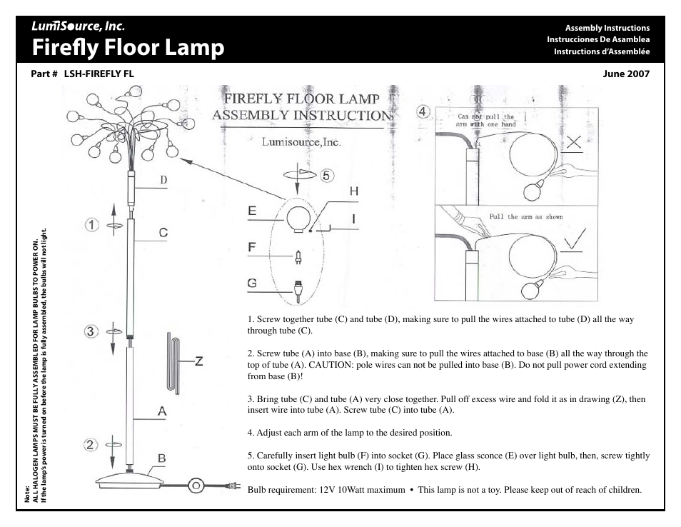 LumiSource LSH-FIREFLY FL User Manual | 1 page