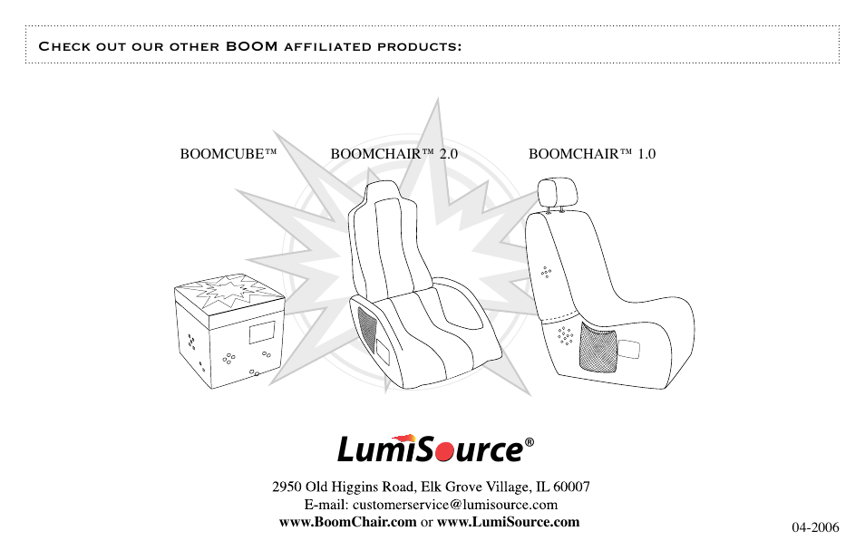 LumiSource Boom Chair User Manual | Page 12 / 12