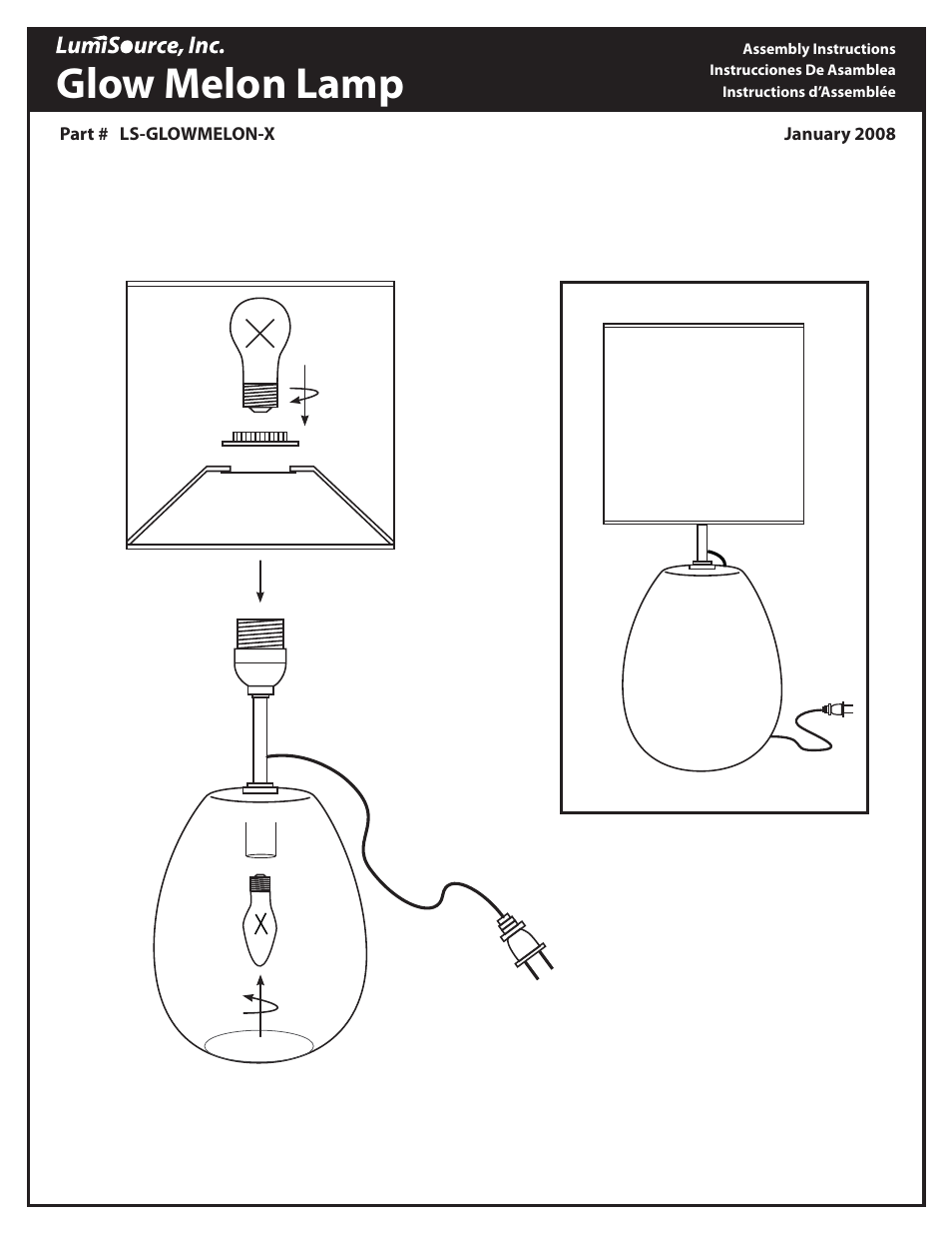 LumiSource GLOW MELON LAMP LS-GLOWMELON-X User Manual | 1 page
