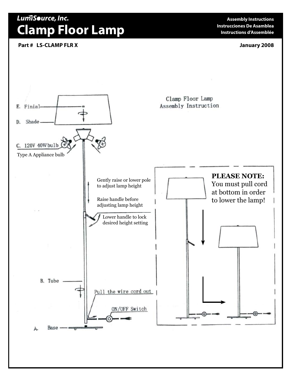 LumiSource LS-CLAMP FLR X User Manual | 1 page