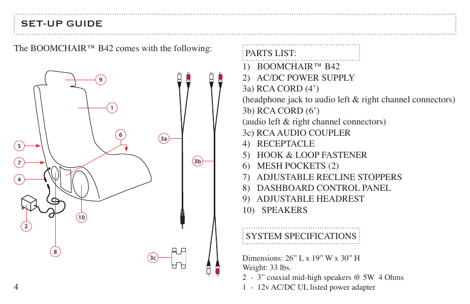 Set-up guide | LumiSource B42 User Manual | Page 4 / 12