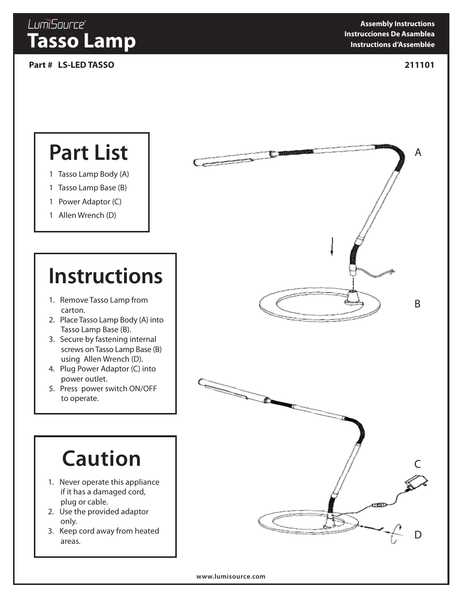 LumiSource LS-LED TASSO 211101 User Manual | 1 page