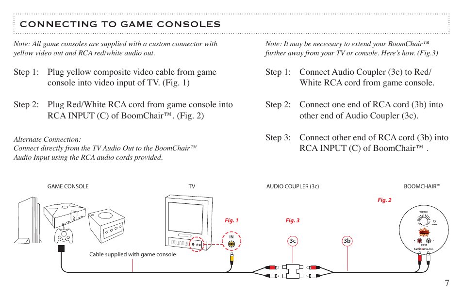 Connecting to game consoles | LumiSource B51 User Manual | Page 7 / 12