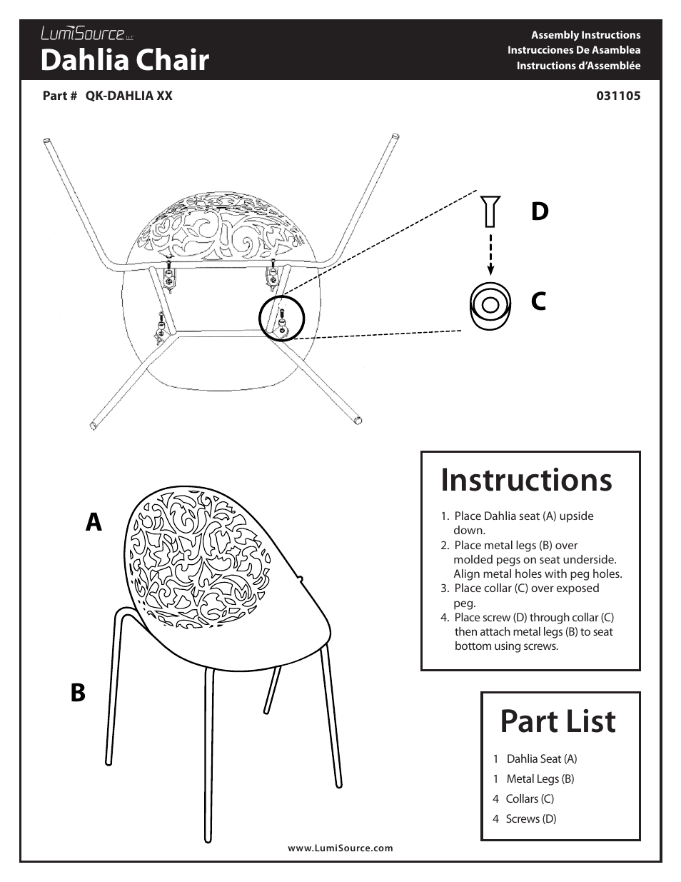 LumiSource 31105 User Manual | 1 page