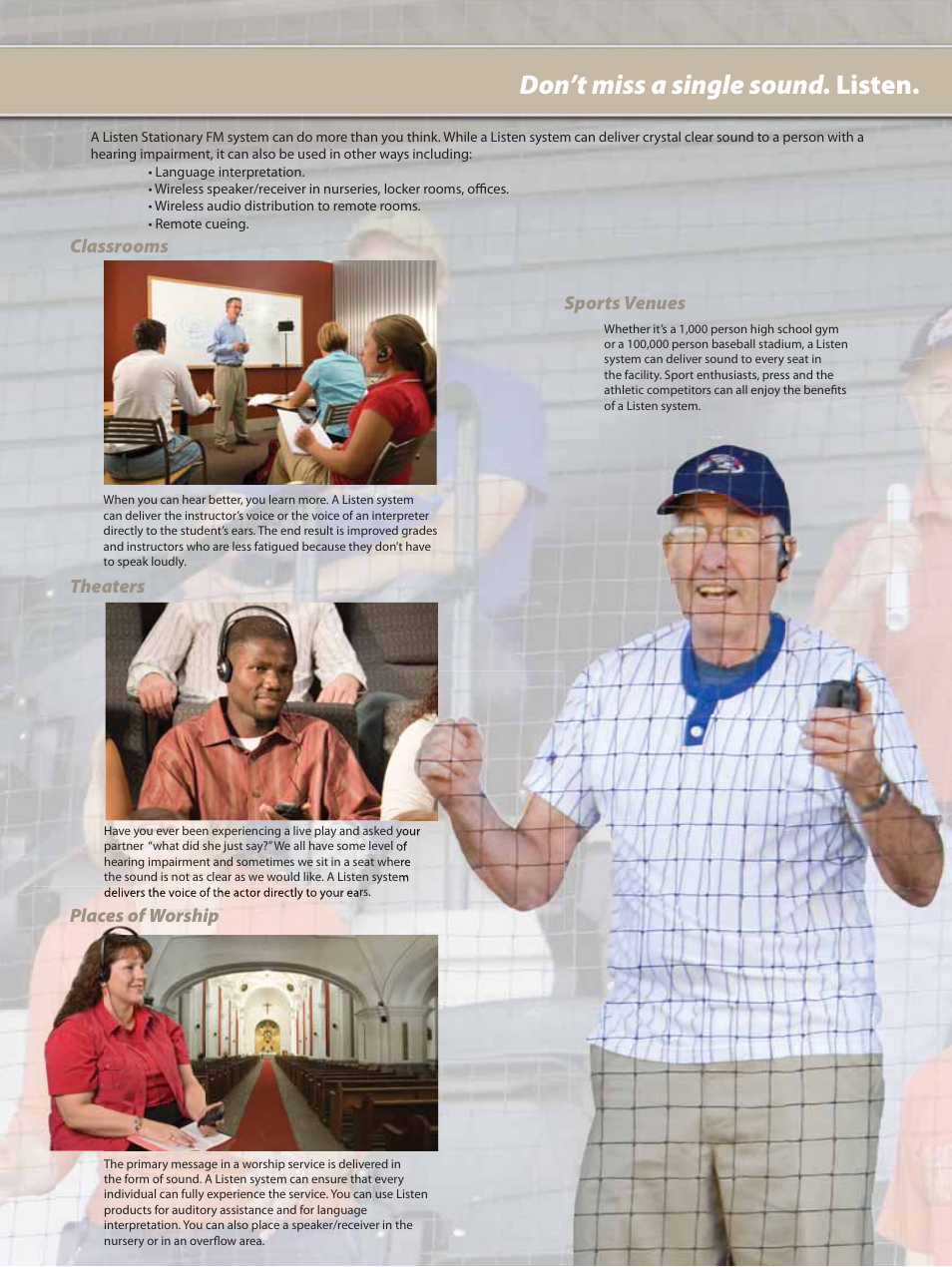 Don’t miss a single sound. listen | Listen Technologies LA-101 User Manual | Page 3 / 12