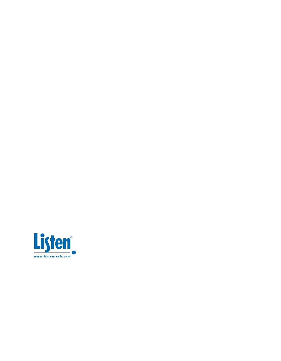 Listen Technologies LT- 800-072 User Manual | Page 31 / 31