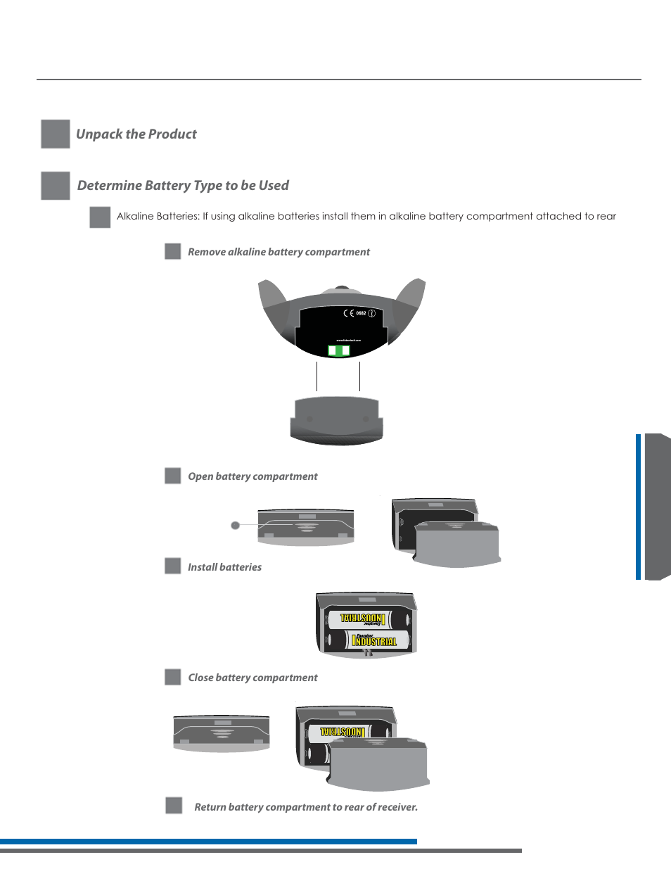 Lr-42/44 setup instructions, Unpack the product, Determine battery type to be used | Listen Technologies Stationary LA-350 User Manual | Page 97 / 148