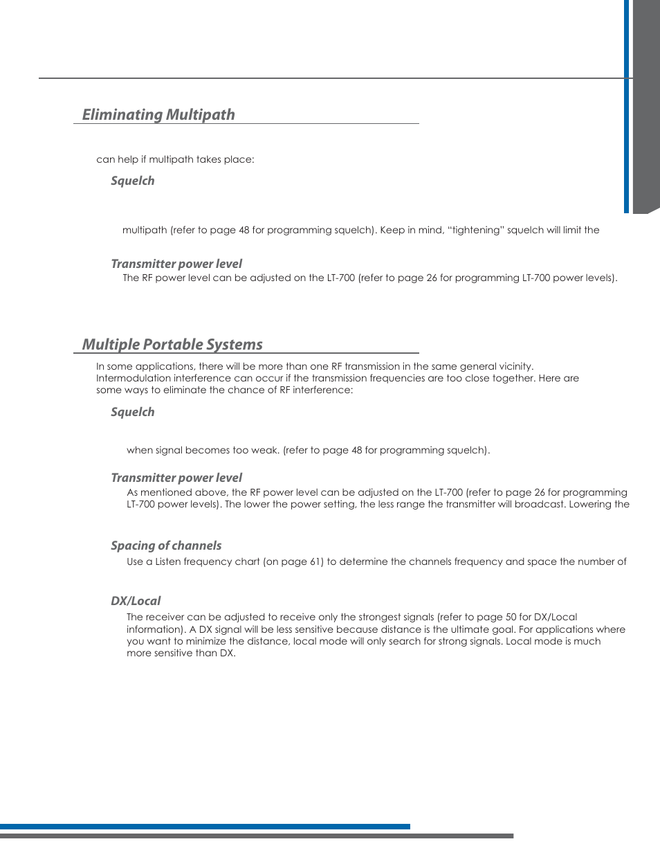 Key concepts in designing a portable fm system, Eliminating multipath, Multiple portable systems | Listen Technologies 863.050 User Manual | Page 15 / 76
