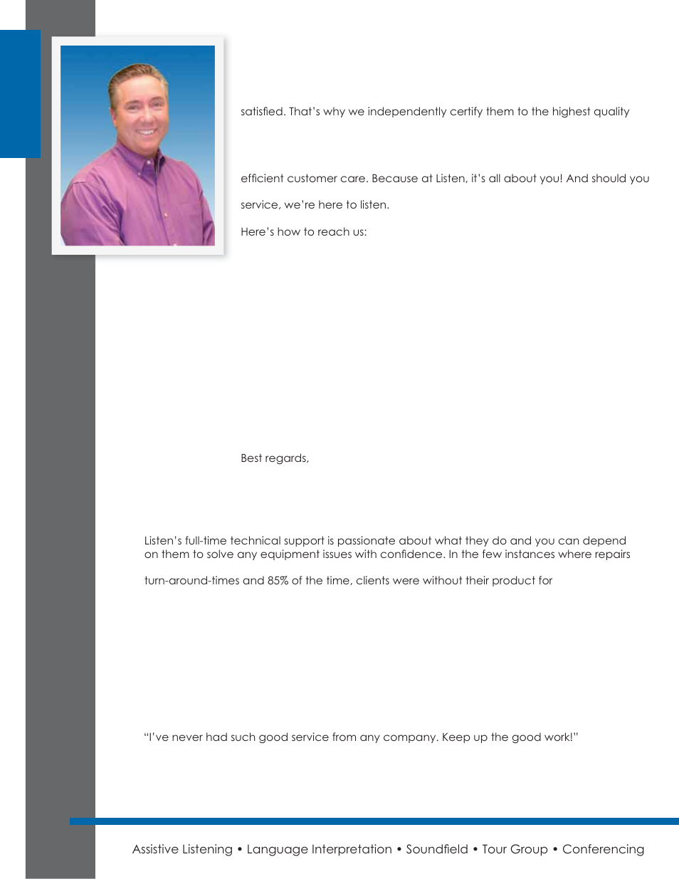 Lifetime warranty – the best in the business, The word around listen | Listen Technologies 863.050 User Manual | Page 3 / 76