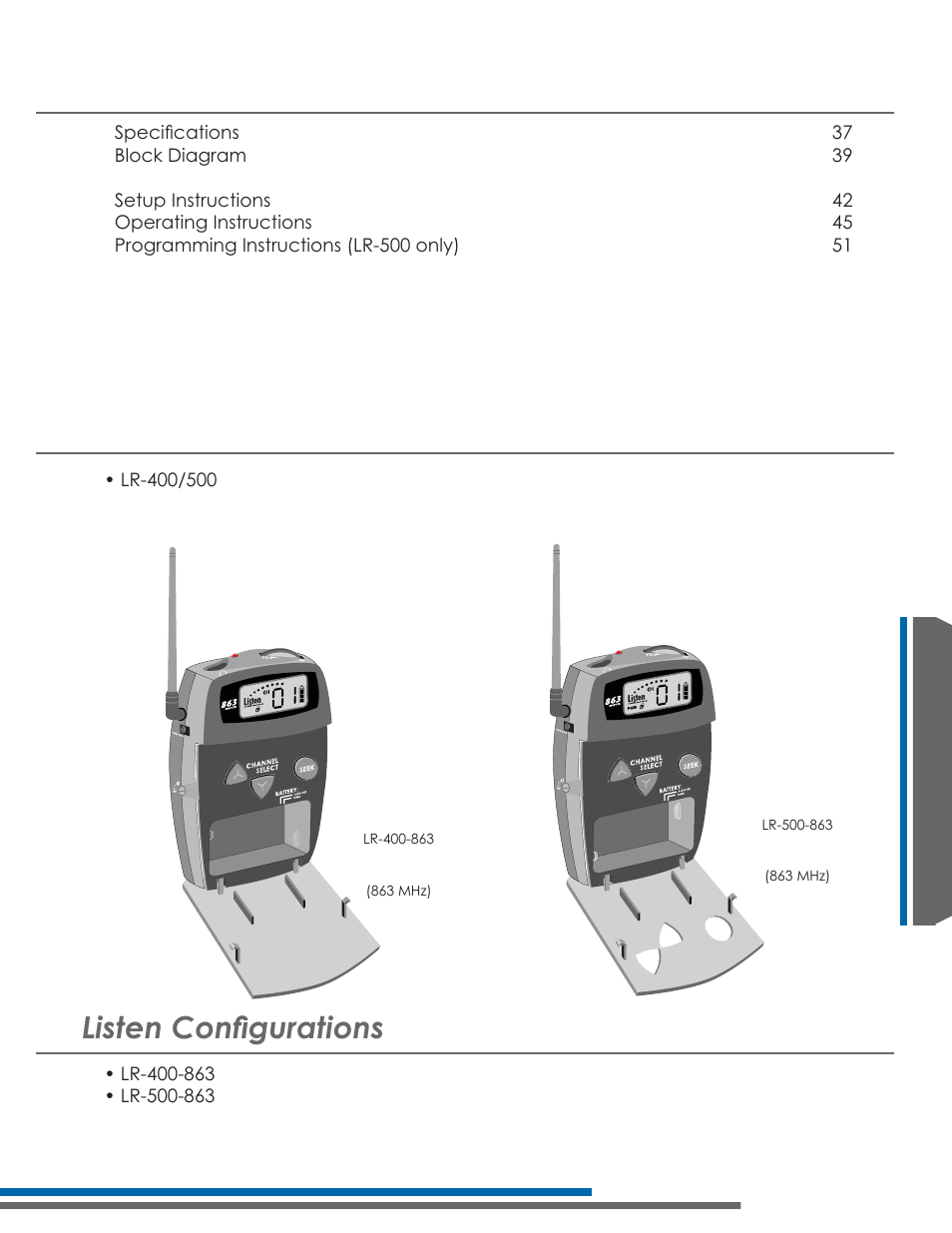 Lvwhq&rqàjxudwlrqv | Listen Technologies 863.050 User Manual | Page 41 / 76