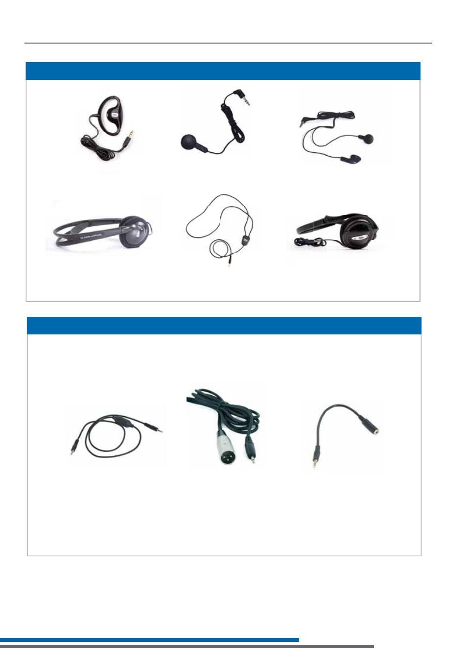 Optional accessories, Earphone options, Connector options | Listen Technologies LR-500 User Manual | Page 43 / 48