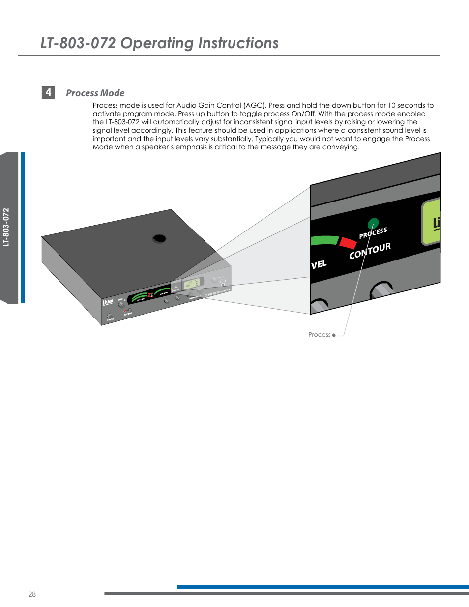 Process mode | Listen Technologies Satellite Radio User Manual | Page 34 / 65