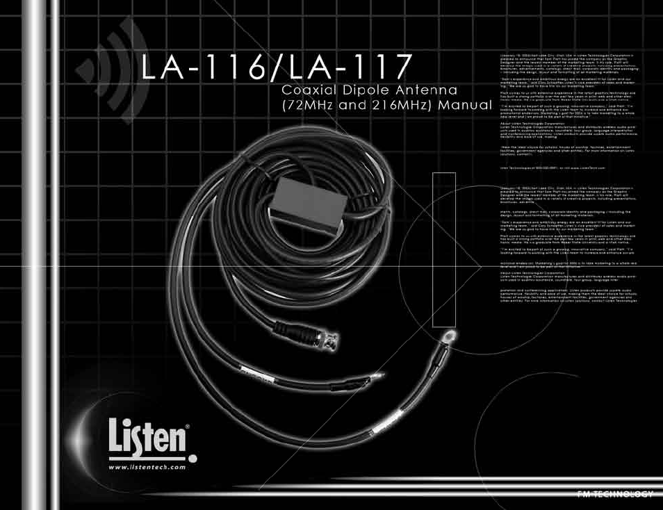 Listen Technologies LA-116 User Manual | 4 pages