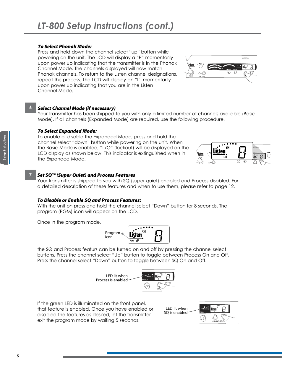Lt-800 setup instructions (cont.) | Listen Technologies NOT FLJ LT-800-216 User Manual | Page 12 / 32