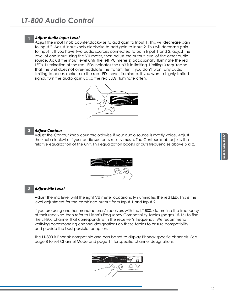 Lt-800 audio control | Listen Technologies NOT FLJ LT-800-216 User Manual | Page 15 / 32
