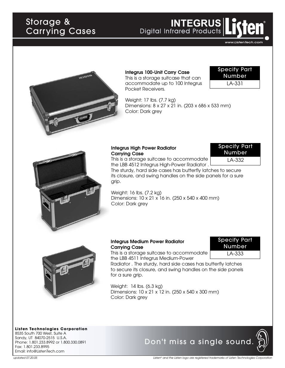 Listen Technologies LA-333 User Manual | 2 pages